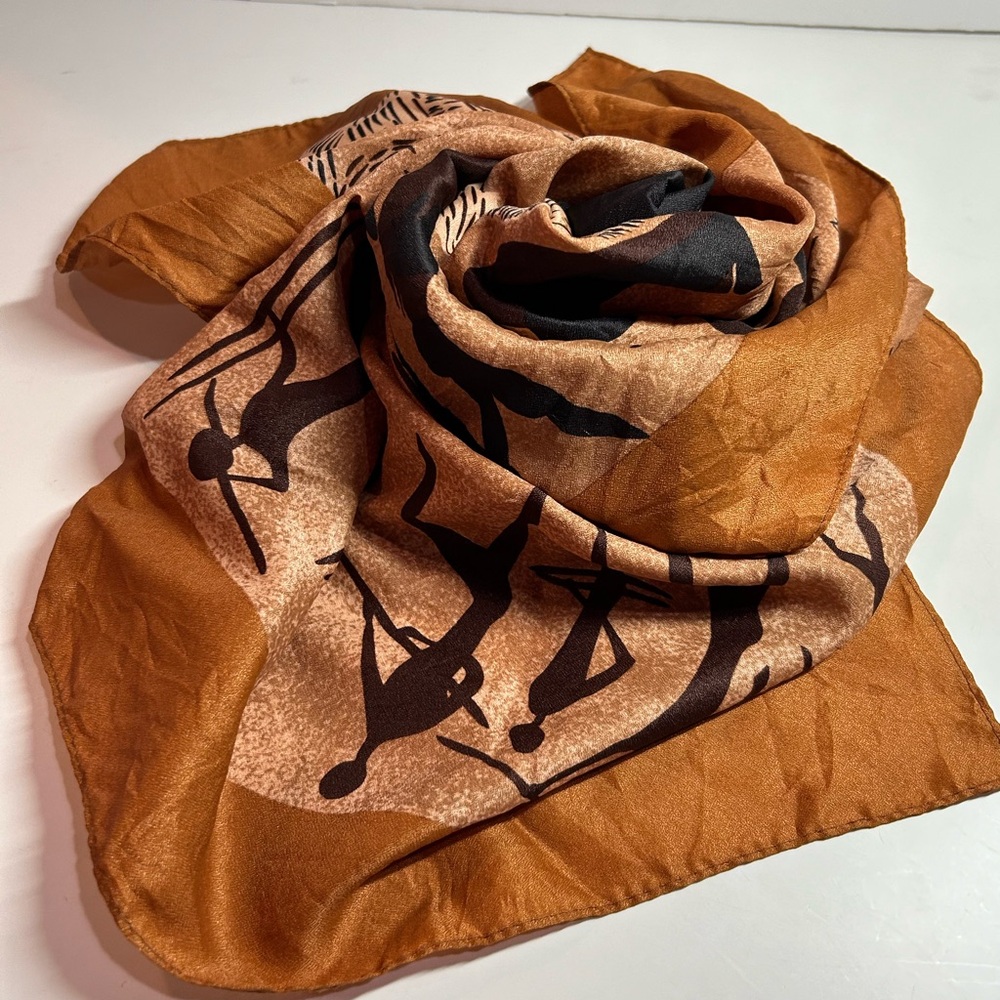 Authentic Bushman Painting South Africa Scarf Bandana. 31”x 31”